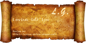 Levius Gálos névjegykártya